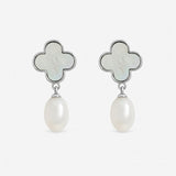 Jon Richard mother of pearl clover earrings, imported from the UK