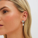 Jon Richard mother of pearl clover earrings, imported from the UK