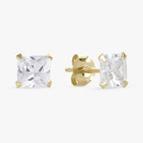 Revere gold plated silver stud earrings with cubic zirconia (British brand)