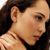 Revere gold plated silver stud earrings with cubic zirconia (British brand)