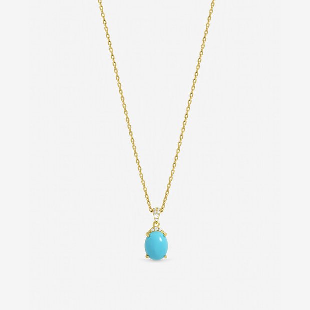 Jon Richard gold-plated turquoise stone pendant - British product