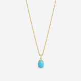 Jon Richard gold-plated turquoise stone pendant - British product