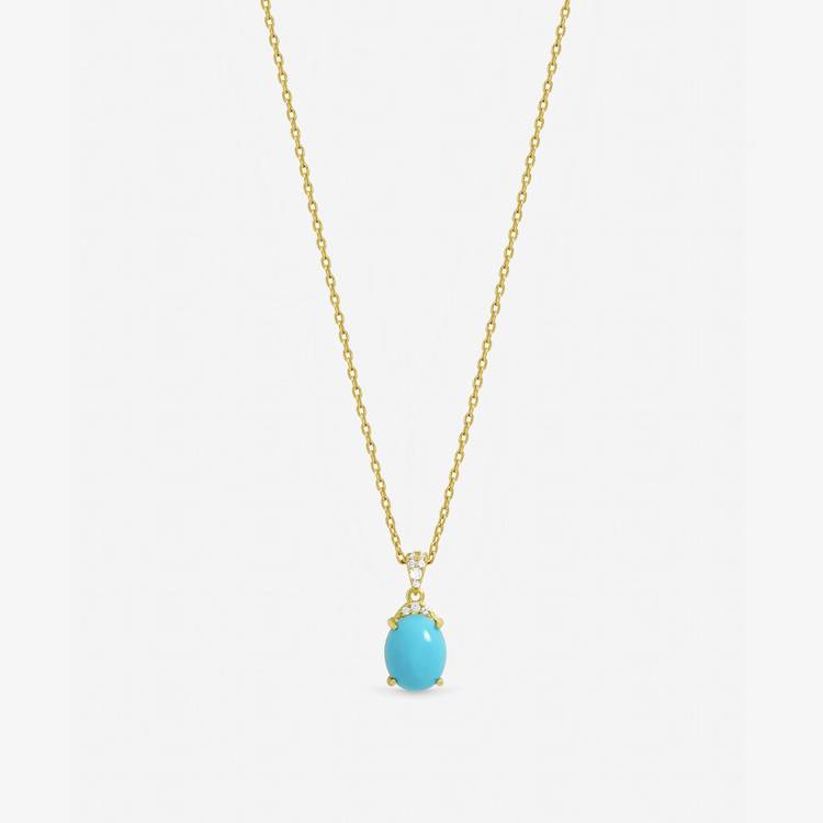 Jon Richard gold-plated turquoise stone pendant - British product