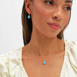 Jon Richard gold-plated turquoise stone pendant - British product
