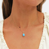 Jon Richard gold-plated turquoise stone pendant - British product