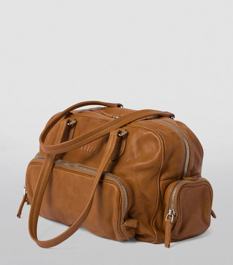 Miu Miu nappa leather top-handle bag with pockets (British brand)