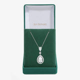 Jon Richard rhodium plated cubic zirconia pendant necklace (British brand)