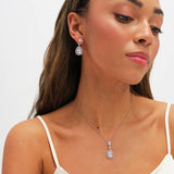 Jon Richard rhodium plated cubic zirconia pendant necklace (British brand)