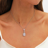 Jon Richard rhodium plated cubic zirconia pendant necklace (British brand)