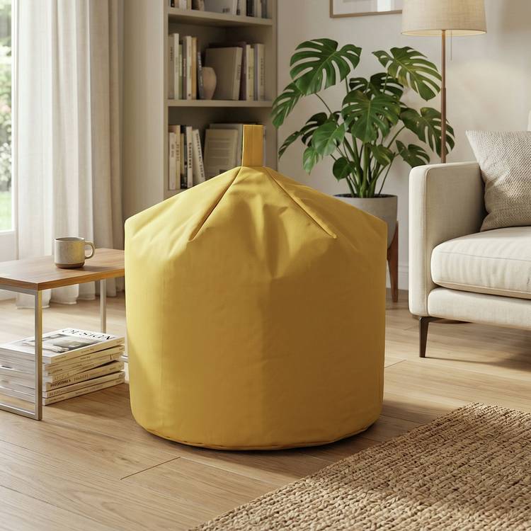 Kaikoo mustard adult beanbag chair, imported from the UK