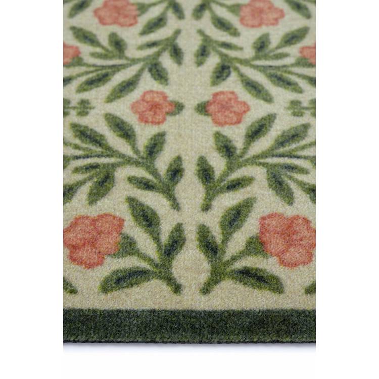 My Mat pink botanical short pile runner 50x150cm, imported from the UK