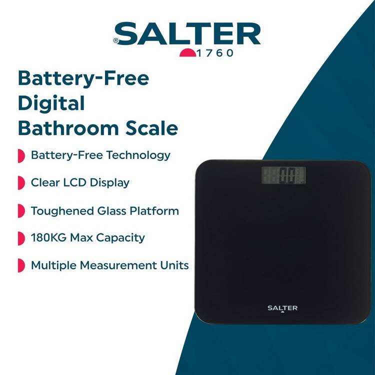 Salter battery-free digital bathroom scale, UK version