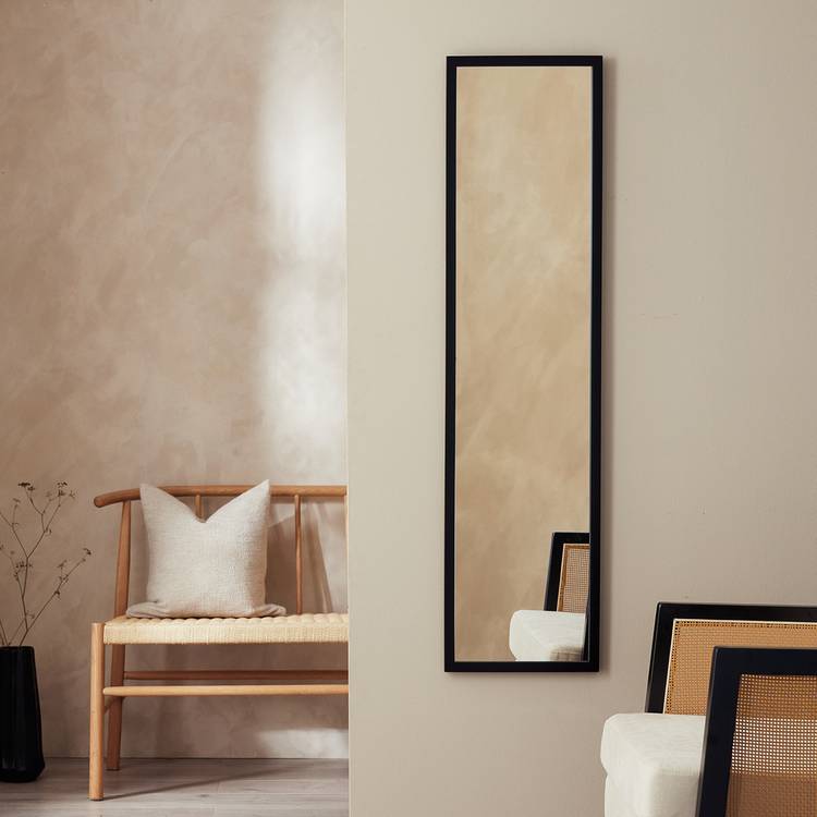 Home Essentials black full length wall mirror 120x30cm - British product