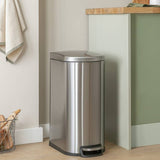 Argos Habitat 40 Litre Brushed Finish Slim Pedal Bin - Black/Silver- Buy online at McGrocer