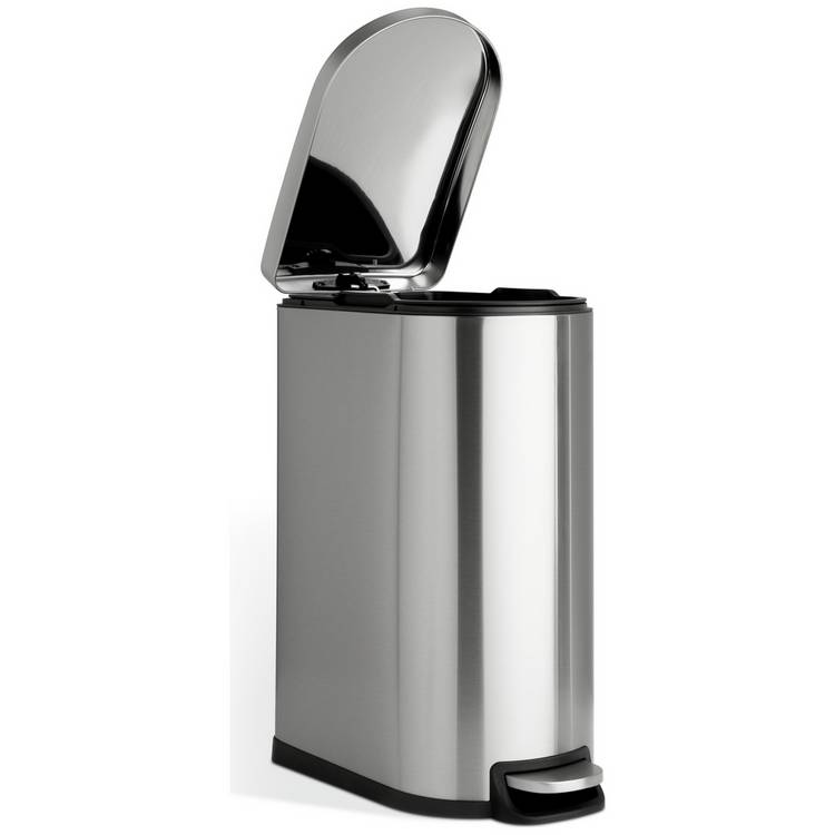 Habitat slim pedal bin brushed finish 40L, imported from the UK