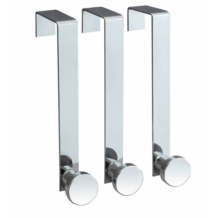 Argos Home stainless steel over door hooks pack of 3, UK version