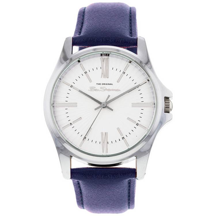Ben Sherman silver dial navy strap watch 41mm - British product