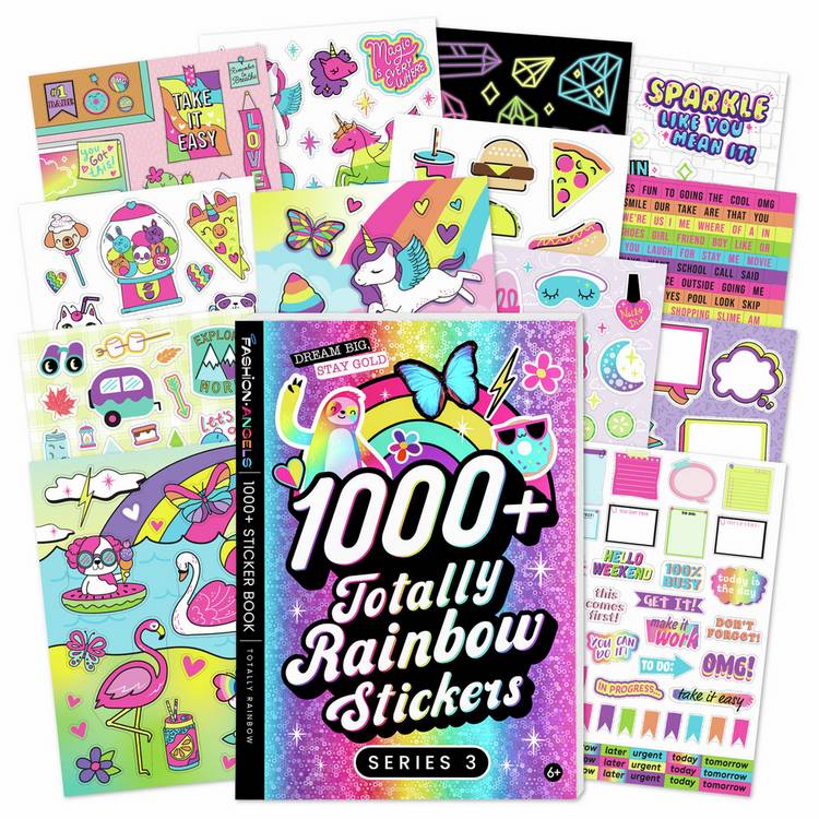 Fashion Angels rainbow sticker book 1000+ stickers, imported from the UK
