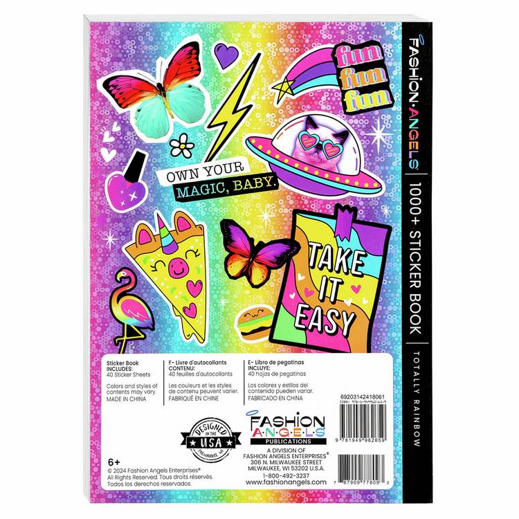 Fashion Angels rainbow sticker book 1000+ stickers, imported from the UK