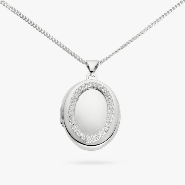 Revere cubic zirconia locket necklace 18 inch - British product