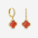 Argos Jon Richard Gold Plated Coral Clover Huggie Earrings- Buy online at McGrocer