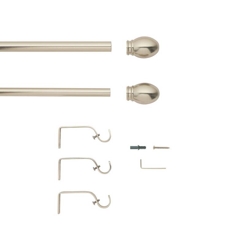 Argos Home curtain pole satin nickel 120-210cm, UK version