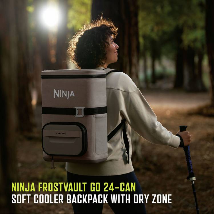 Ninja FrostVault Go soft cooler backpack 17L beige (British brand)