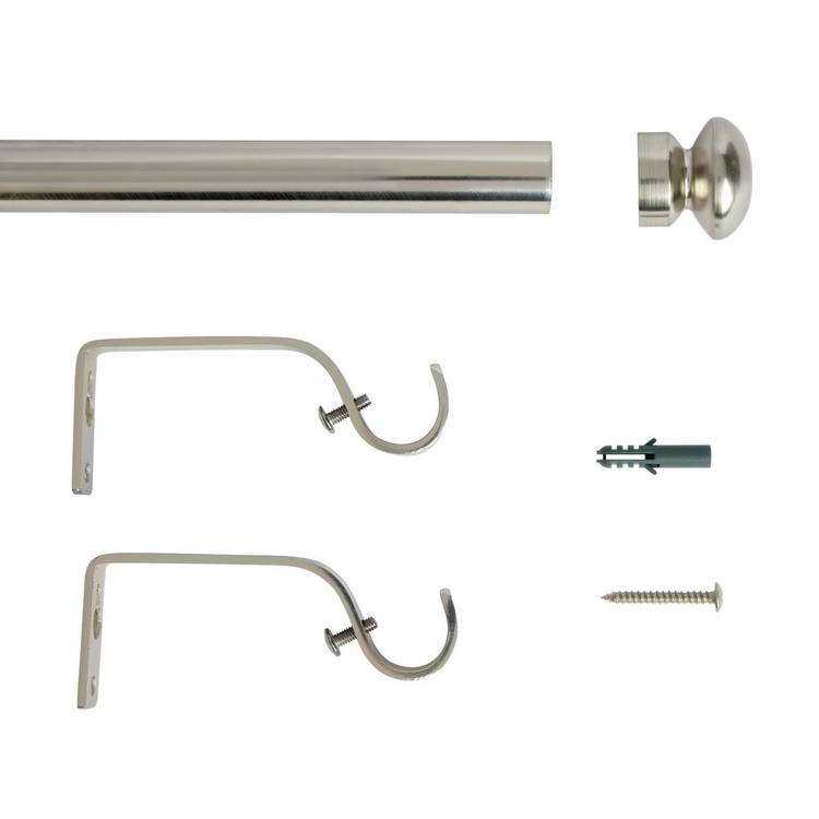 Argos Home curtain pole satin nickel extendable 120-210cm, UK version