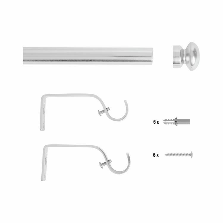 Argos Home curtain pole satin nickel extendable 120-210cm, UK version