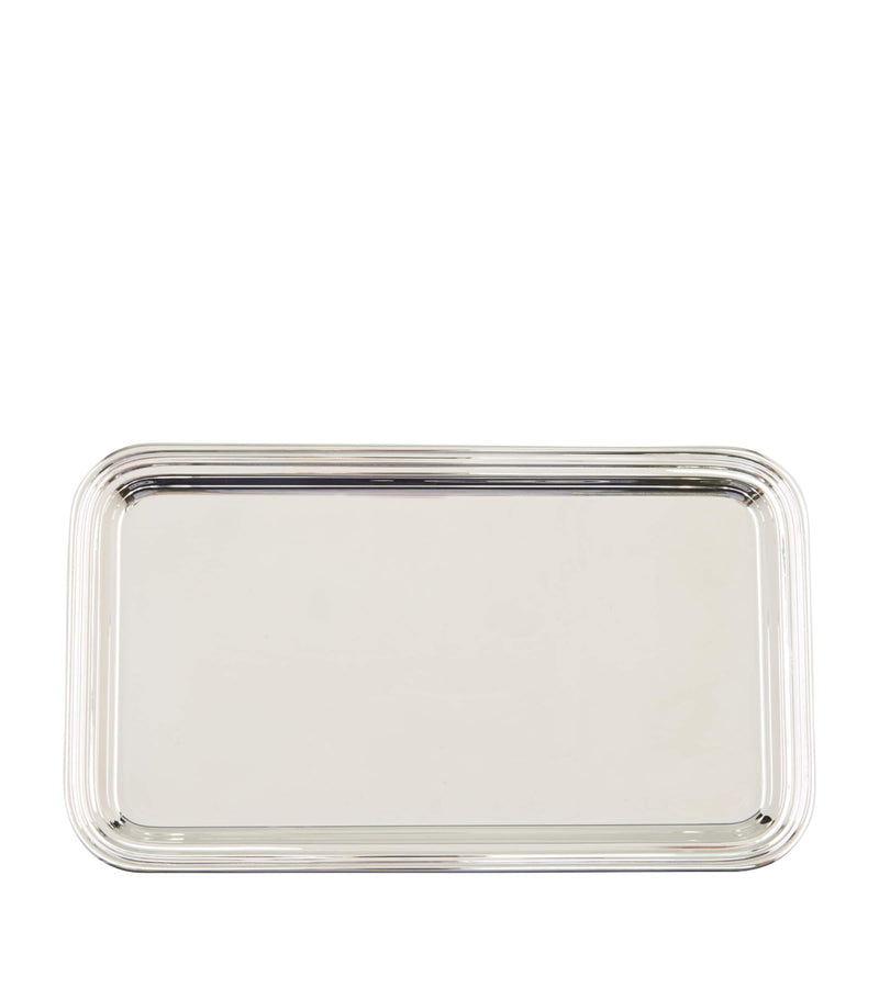 Greggio silver plated Georgian rectangular tray 18cm x 31cm, UK version