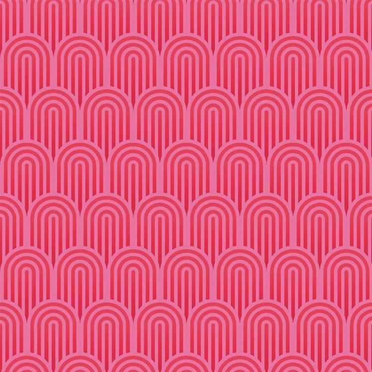 Hoopla Walls retro arch bright pink wallpaper roll - British product