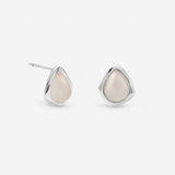Inicio silver plated rose quartz stud earrings, UK version