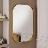 Argos Argos Home Gold Deep Aluminium Rounded Square Wall Mirror - 50x70cm- Buy online at McGrocer