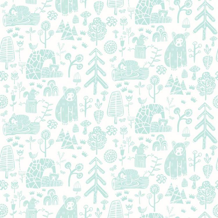 Ohpopsi Honeywood Bears Blue wallpaper - British product