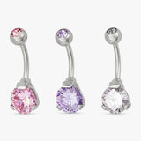 Argos Revere Surgical Steel Pink, Purple & Clear Crystal Belly Bar Set- Buy online at McGrocer