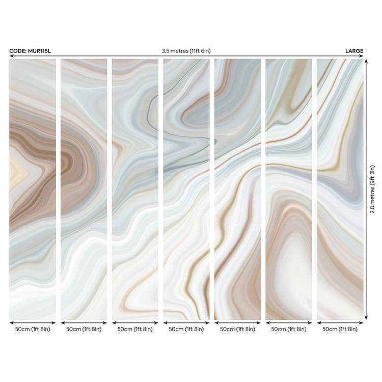 Origin Murals Marbled Ink Cloud wall mural roll (British brand)