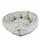 Dream Paws soft scalloped grey damask dog bed small, UK version