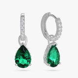 Argos Revere Sterling Silver Emerald Cubic Zirconia Drop Earrings- Buy online at McGrocer