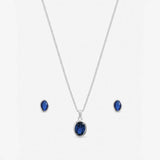 Argos Inicio Silver Plated Sapphire Oval Bezel Jewellery Set- Buy online at McGrocer