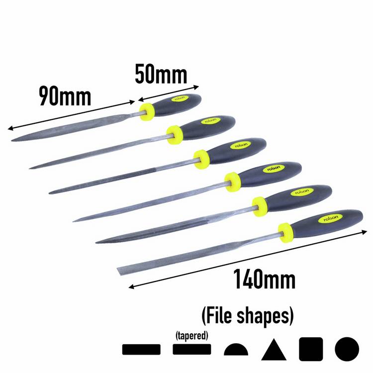 Rolson 6 piece needle file set 140mm (British brand)