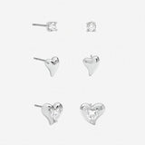 Jon Richard cubic zirconia earrings set of 3 pairs, UK version