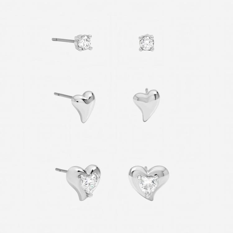 Jon Richard cubic zirconia earrings set of 3 pairs, UK version