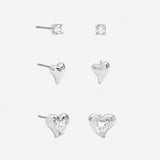 Jon Richard cubic zirconia earrings set of 3 pairs, UK version