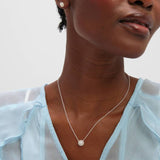 Inicio silver plated pearl halo jewellery set (British brand)