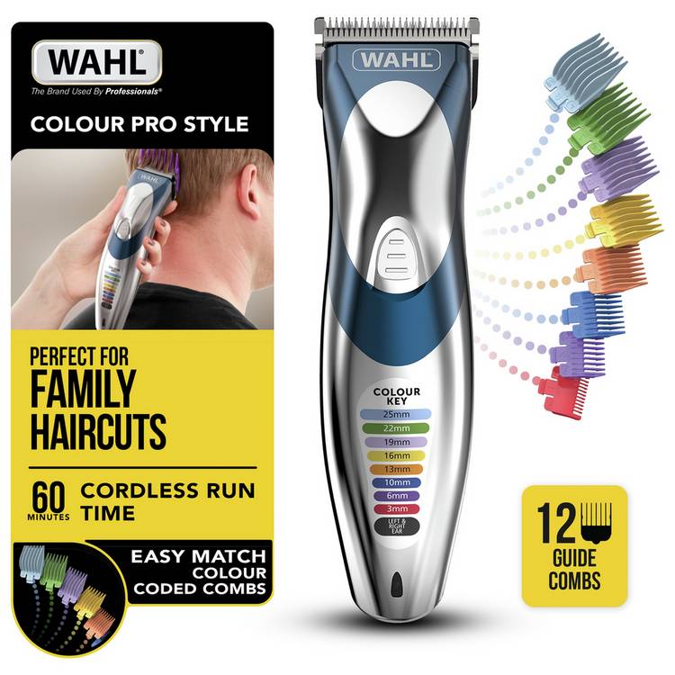 Wahl Colour Pro cordless hair clipper, imported from the UK