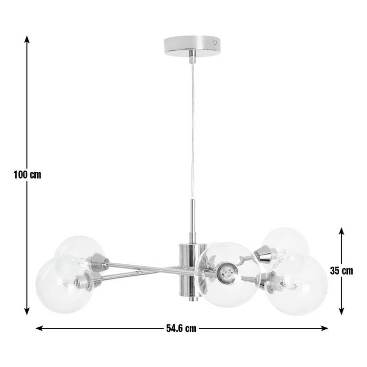 Habitat Sputnik 6 light chrome pendant - British product