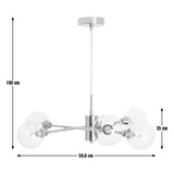 Habitat Sputnik 6 light chrome pendant - British product