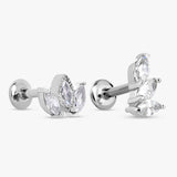 Argos Revere Surgical Steel Flatback Stud Earrings - Marquise Cubic Zirconia - Set of 2- Buy online at McGrocer