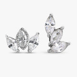 Revere surgical steel marquise flatback stud earrings - British product