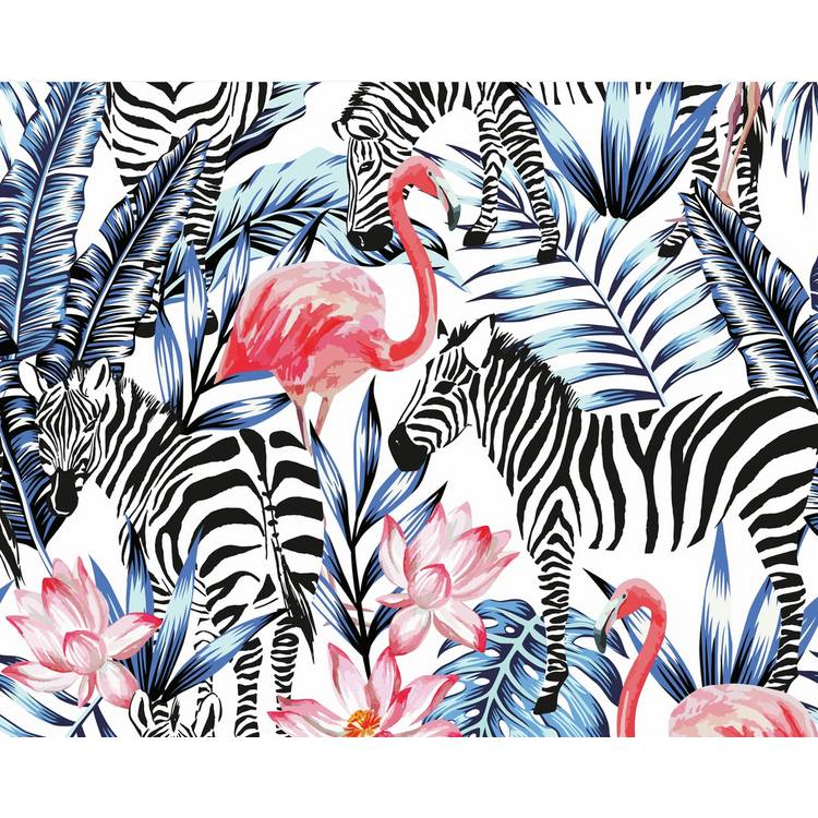 Origin Murals Zemingo cobalt coral wall mural, imported from the UK
